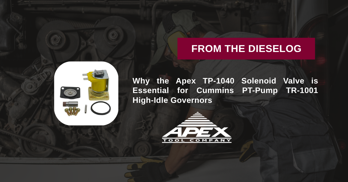 Apex TP-1040 Solenoid Valve 12 VDC Replacement for TR-1001 High Idle Governor Assembly